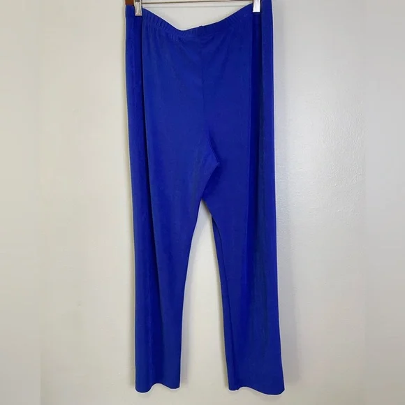 NWT Chico’s Travelers Elastic Waistband Pull On Pants Size L Royal Blue Straight - Picture 4 of 16